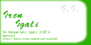 iren igali business card